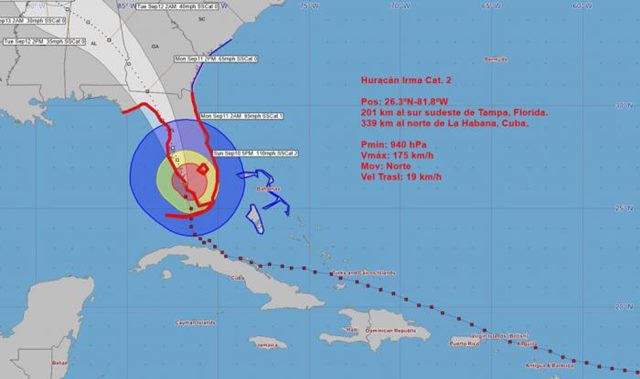 Nota informativa No 7 del Estado Mayor Nacional de la Defensa Civil sobre el huracán Irma
