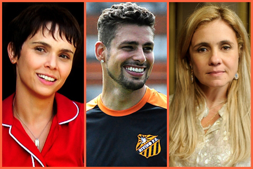 Débora Falabella, Cauã Reymond y Adriana Esteves, quienes interpretan a Nina, Jorgito y Carmiña. Foto: Tomada de Fotech.cl
