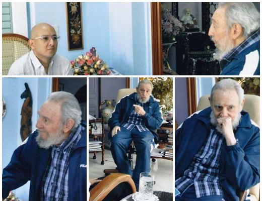 El Comandante en Jefe Fidel Castro junto al periodista venezolano Miguel Ángel Pérez Pirela